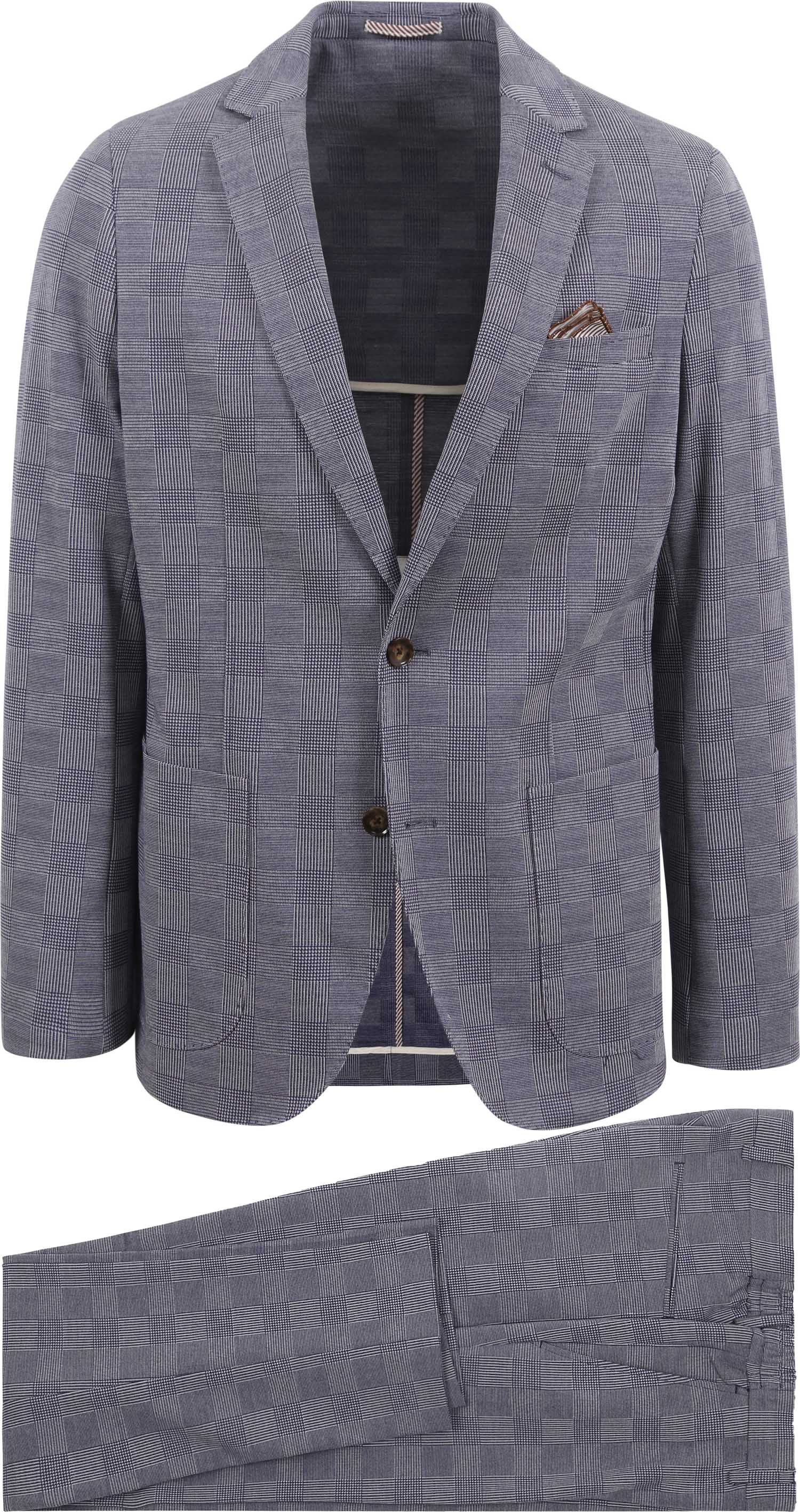 Køb Suitable jakkesæt Flex ternet blå SPE231028FL07ST-240 blue | Suitable