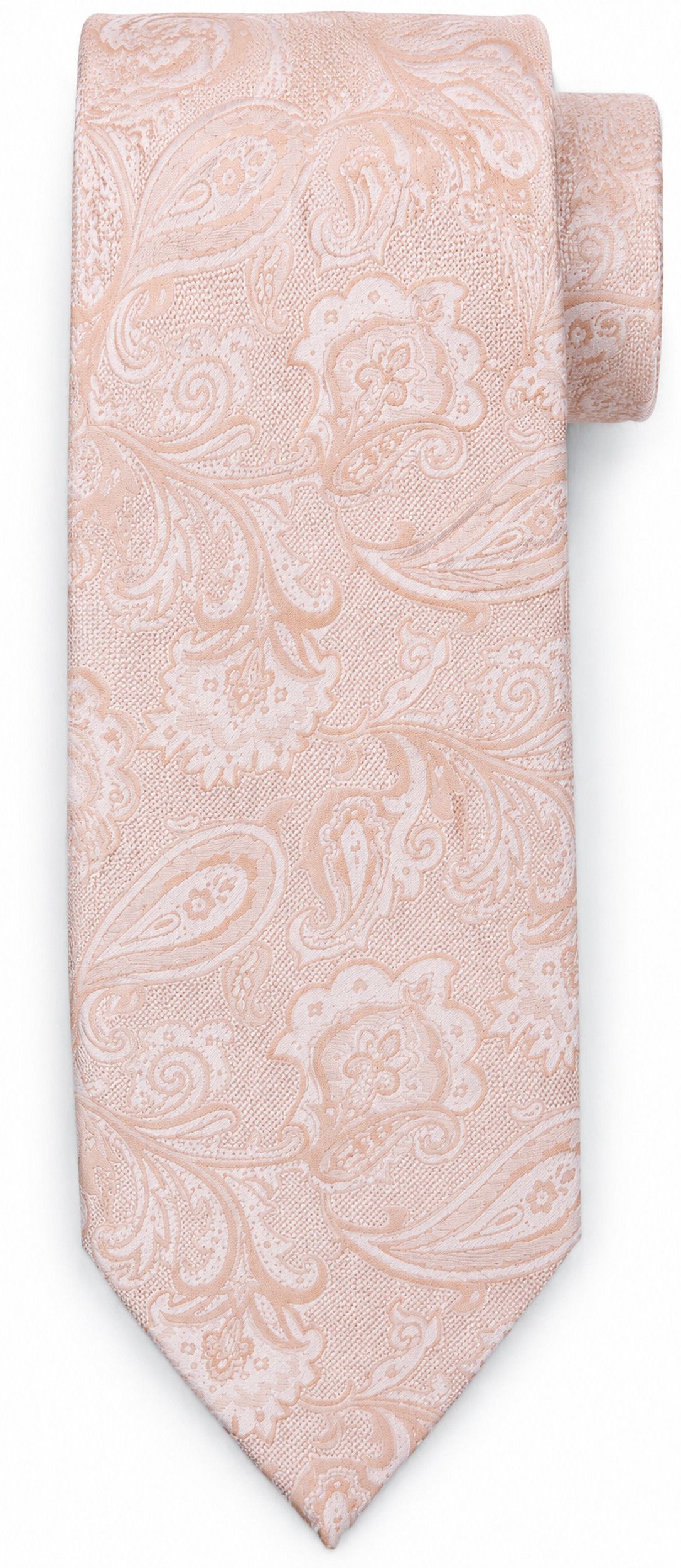 Suitable Krawat Jedwab Paisley Caramel Brązowy TI26-27