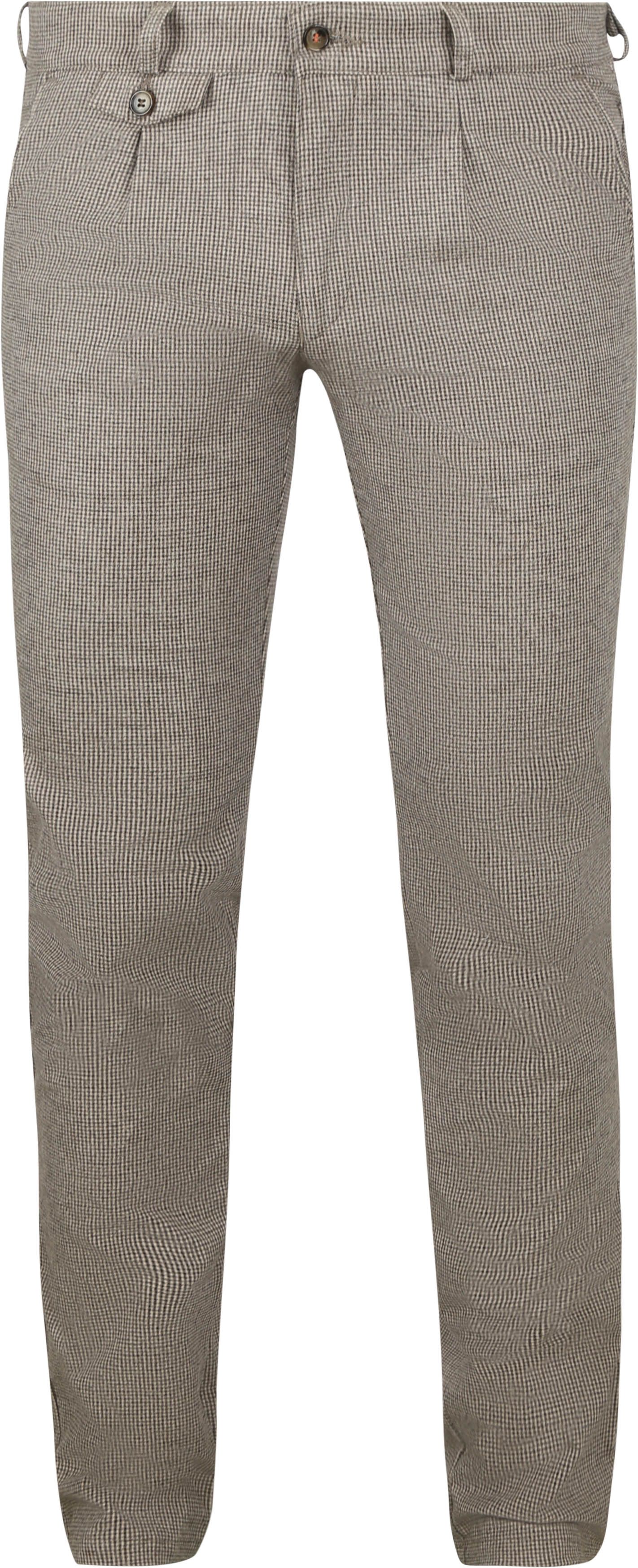 Suitable Chino Pico Pleat Flanneltrykk Beige PA-FLANPEP-25.02