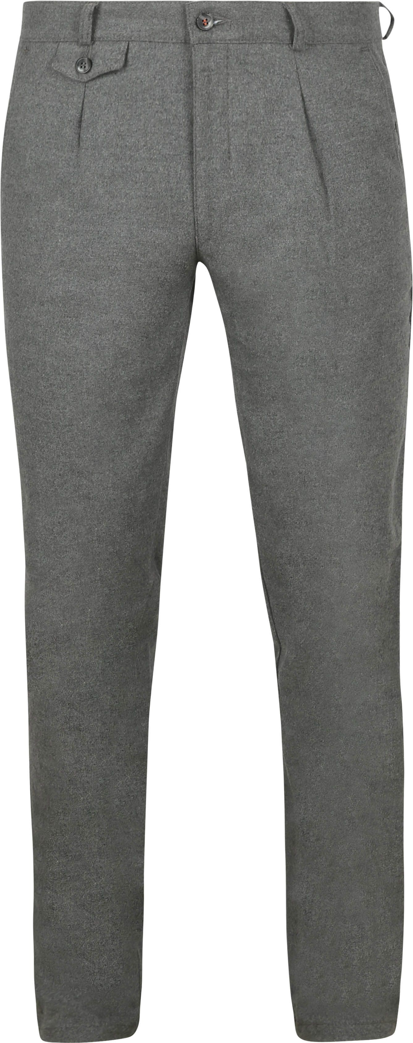 Suitable Chino Pico Pleat Flanell Grå PA-FLAN-25-01
