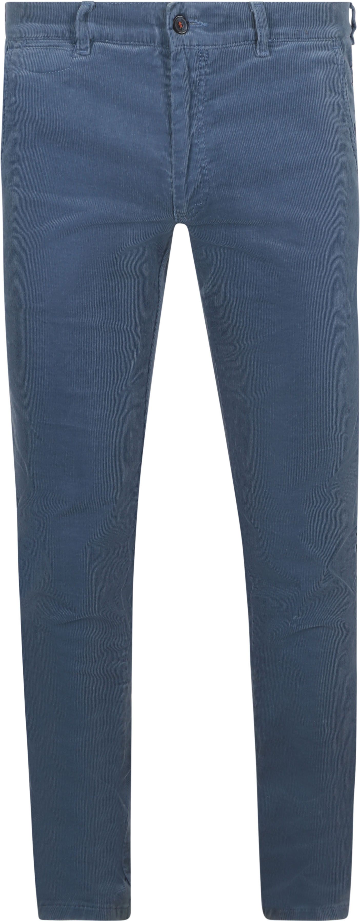 Passande Chino Plato Corduroy Blå PA-CORD-25W-04