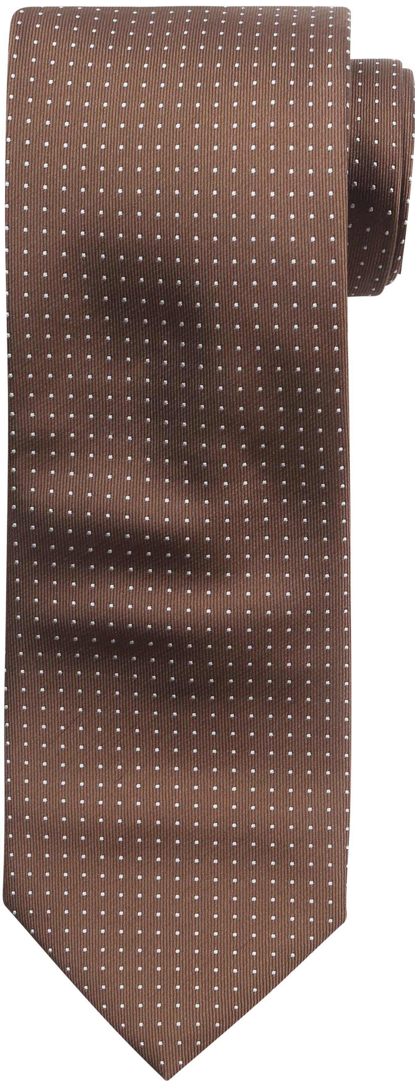 Suitable Stropdas Zijde Stippen Bruin TI23-39 kopen | Suitable