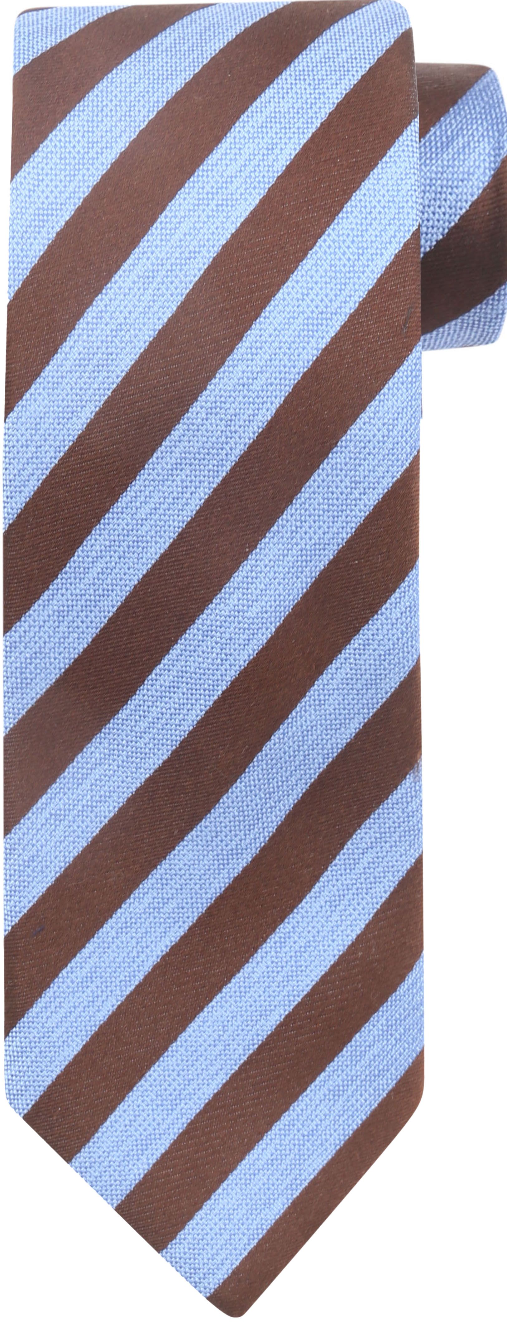 Suitable Cravate Soie Bleu Marron Rayé  TI24-22 commander en ligne | Suitable