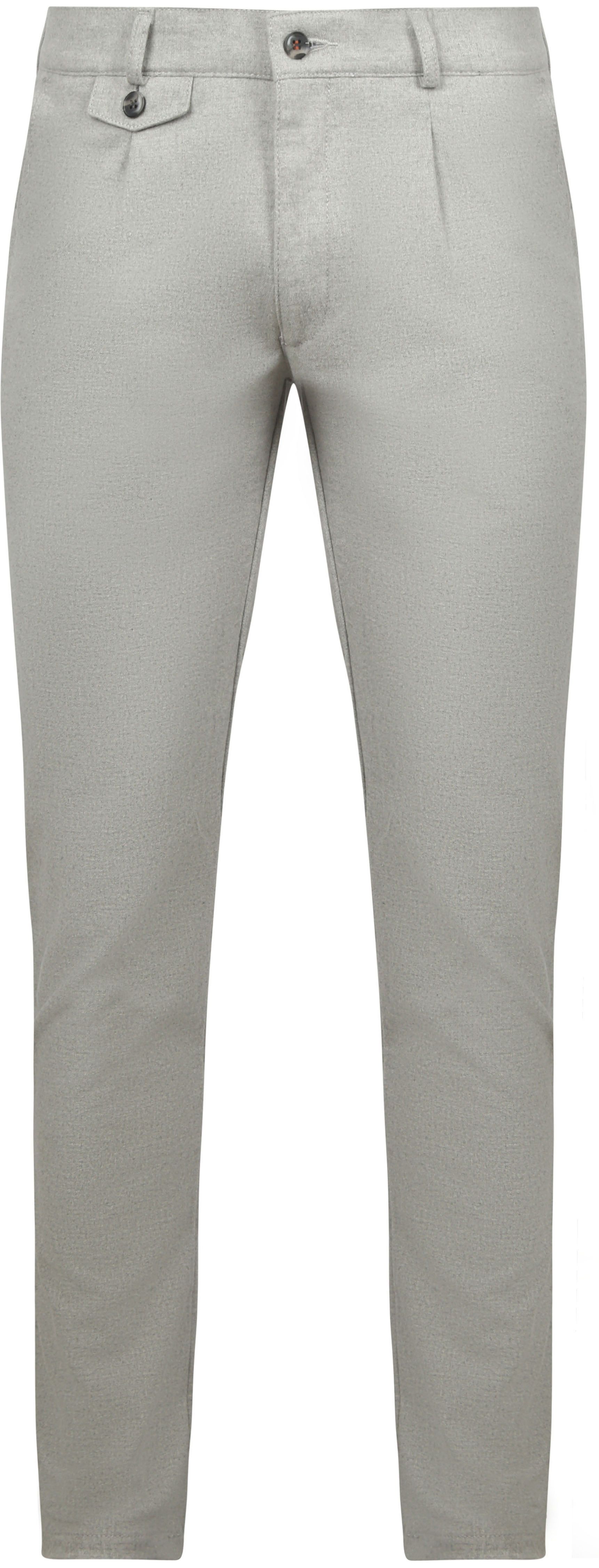 Suitable Chino Pico Pleat Flanel Ljusgrå PA-FLAN-24-01/1-04-008-710