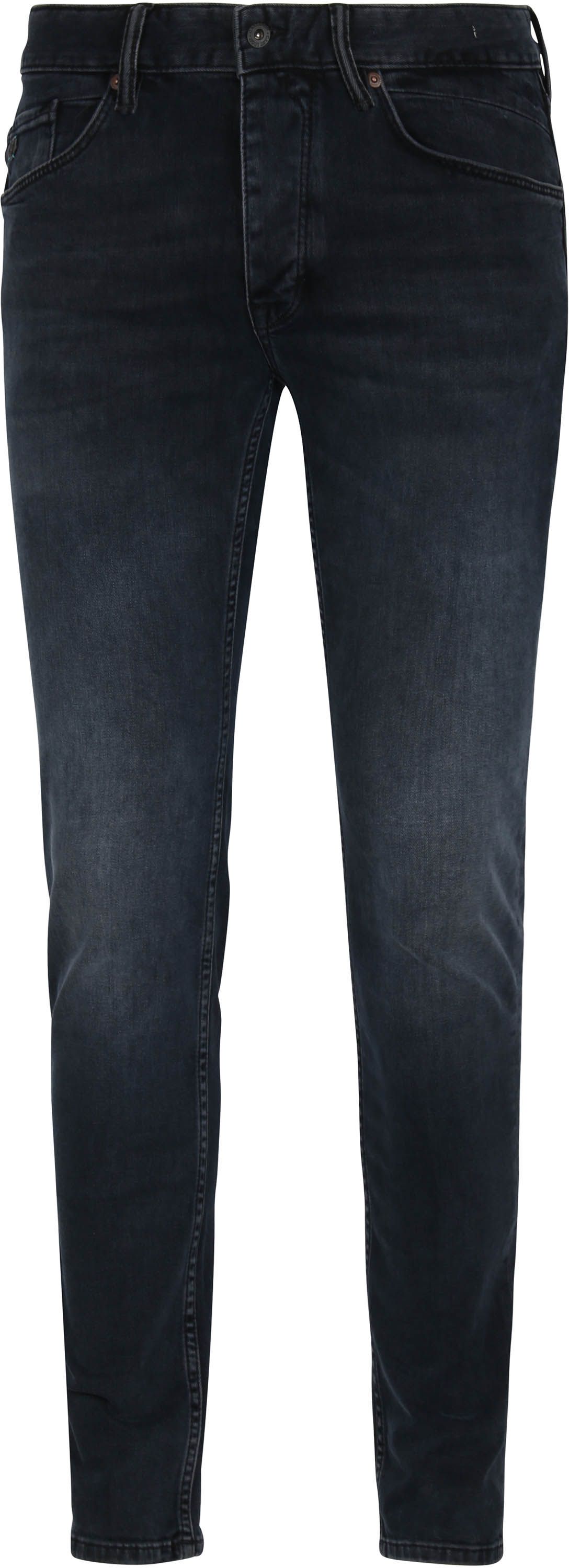 Cast Iron Riser Slim Jeans med vintage tvättat svart denim CTR215702-VDB