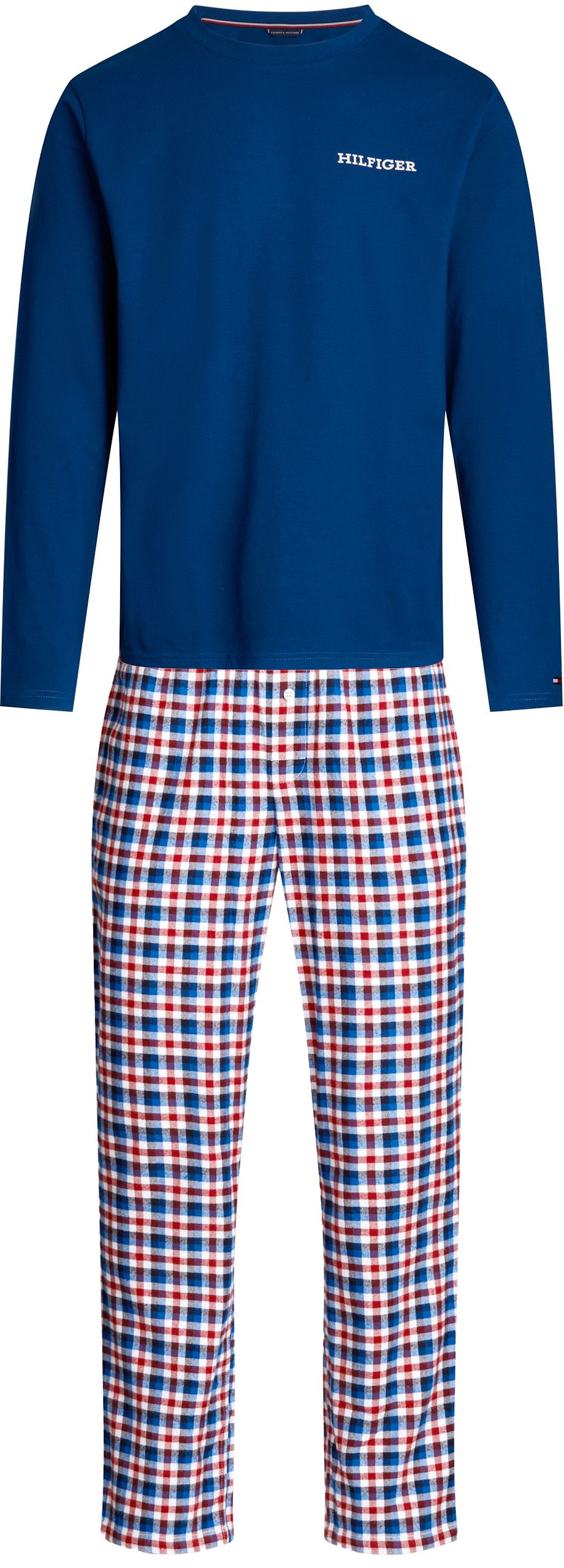 Tommy Hilfiger Pyjamasæt i Navy Rutemønster UM0UM03360-0U6