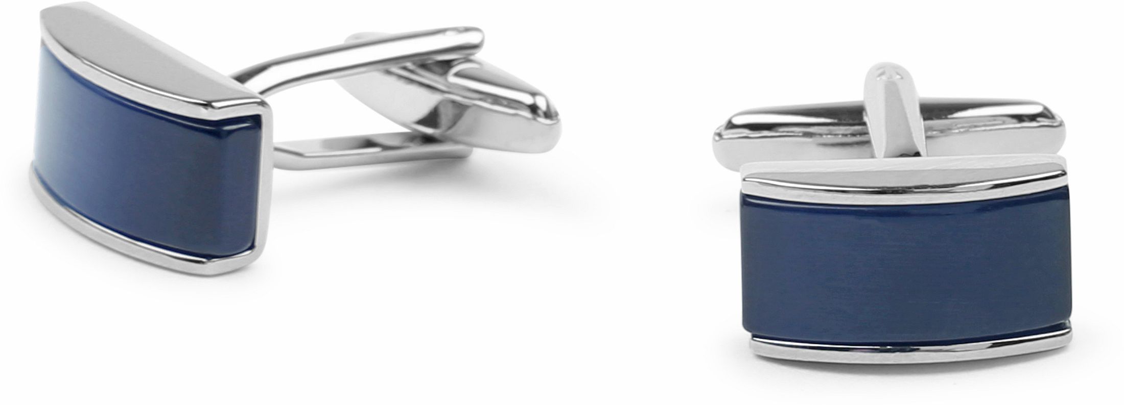 Cufflinks Rectangle Blue Silver CL-17 Silver/Navy order online | Suitable