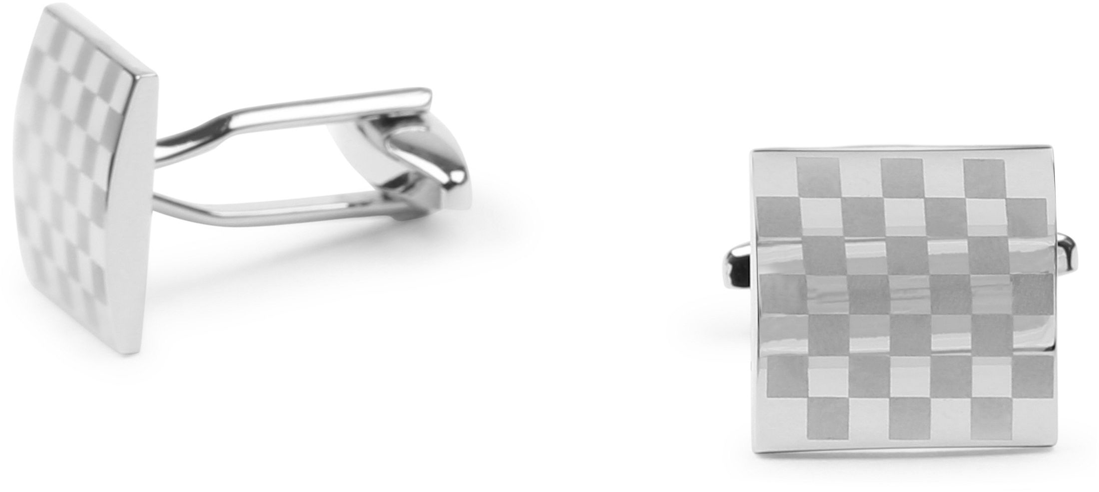Boutons de Manchette Argent A Carreaux Carré CL-28 Checkered silver commander en ligne | Suitable