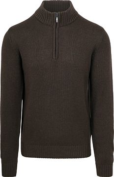 NZA Half Zip Trui Wolmix Adan Donkerbruin 24KN419-1179 kopen