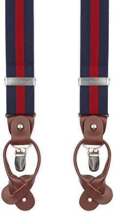 Suitable Luxe Bretelles Marine Rayure Rouge