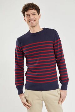 BOSS Dambino Regular Fit Schipperstrui Wol, Heren Trui Middeldik Met Korte Rits Donkerblauw 50519590 404
