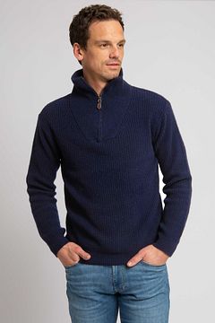 Suitable Half Zip Pullover Wool Blend Navy K-zip kl 108 navy