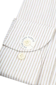 Profuomo Shirt Extra Lange Mouwen Travel Streep Beige PPWH10059B-G