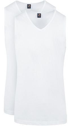 Suitable Viless T-shirt Ärmlös Vit 2-pack