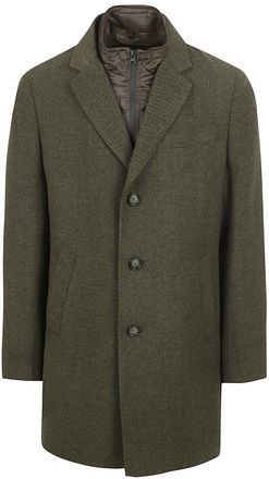 Suitable Coat Wool Twill Dark Green
