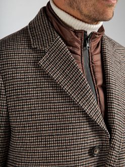 Suitable Coat Wool Pepita Beige Camel