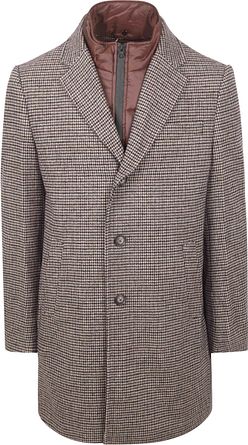 Suitable Coat Wool Pepita Beige Camel