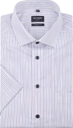 OLYMP Short Sleeve Shirt Luxor Stripes Blue