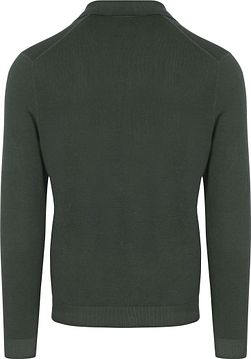 Suitable Compact Cotton Polo Shirt Dark Green Product / Achterkant