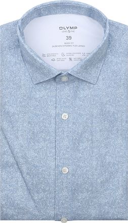 OLYMP Hemd Level 5 24/Seven Herringbone Blauw