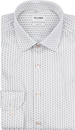 OLYMP Level 5 Overhemd Print Beige