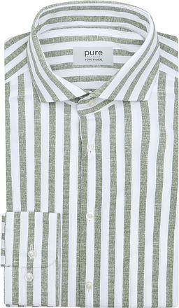 Pure Shirt Linen Optics Stripe Green
