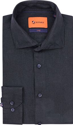 Suitable Skjorte Lin Navy