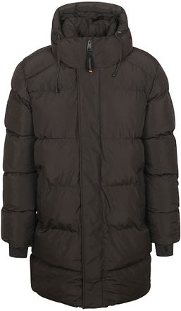 Superdry Long Puffer Jacket Hooded Black