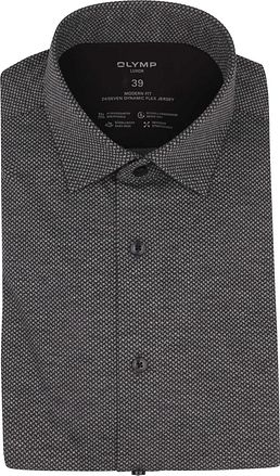OLYMP Luxor Shirt 24/Seven Print Anthracite