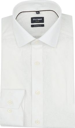 Olymp Luxor Overhemd Flower Ton-Sur-Ton Off White