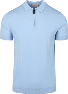 Suitable Knitted Half Zip Polo Lichtblauw SPE25108DA31ST-210 kopen