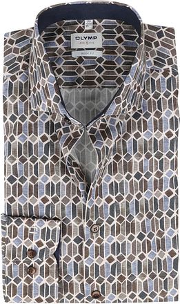 OLYMP Level Five skjorte med naturprint