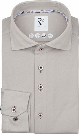 R2 Shirt Technical Knitted Dobby Beige