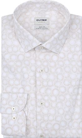 OLYMP Overhemd Level 5 Print Beige