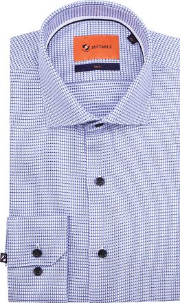 Suitable Skjorte Twill Print Blå