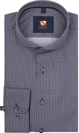 Suitable Skjorte Twill Print Navy