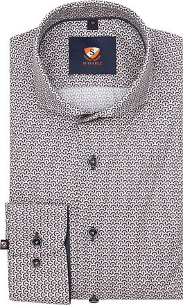 Suitable Shirt Twill Print Beige