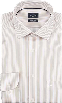 Olymp Luxor Skjorta Randig Beige
