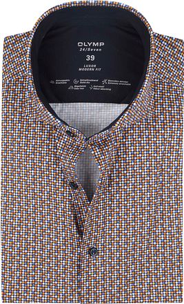 OLYMP Luxor Jersey Stretch Skjorte 24/Seven Karamell