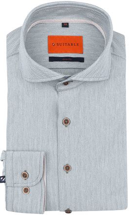 Suitable Herringbone Shirt Green