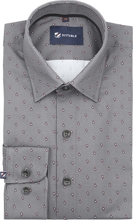 Suitable Skjorte Paisley Antrasitt