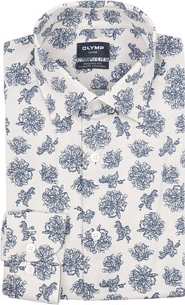 OLYMP Luxor Hemd Druck Blau
