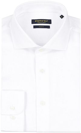 Steppin' Out Overhemd Slim-Fit Dobby Wit