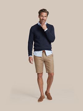 Steppin' Out Milwau Short Linen Sand Model / Voorkant