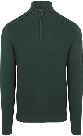 McGregor Genser med Halv Glidelås i Merinoullblanding Pine Green