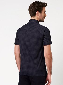 Desoto Short Sleeve Shirt Cubes Navy Model / Achterkant