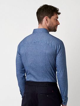 desoto dress shirts DESOTO PIQUE LONG SLEEVE W/KENT COLLAR LIGHT BLUE M