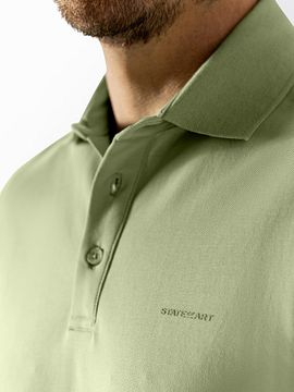 State of Art Poloshirt Piqué Light Green Model / Detail