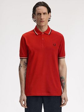 Fred Perry Polo Twin Tipped M3600 Red 74A M3600-74A order online