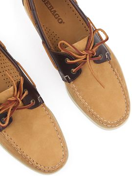 Sebago Deck Shoes Docksides Portland Beige Brown 78123HW-Yellow